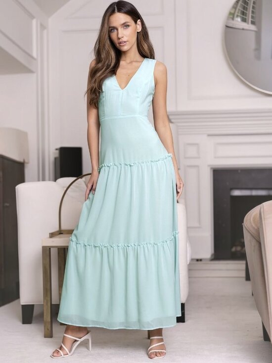Lulus Dresses & Skirts - NWT Lulus It's a Beautiful Day Mint Sleeveless Tiered Maxi Dress (size S)